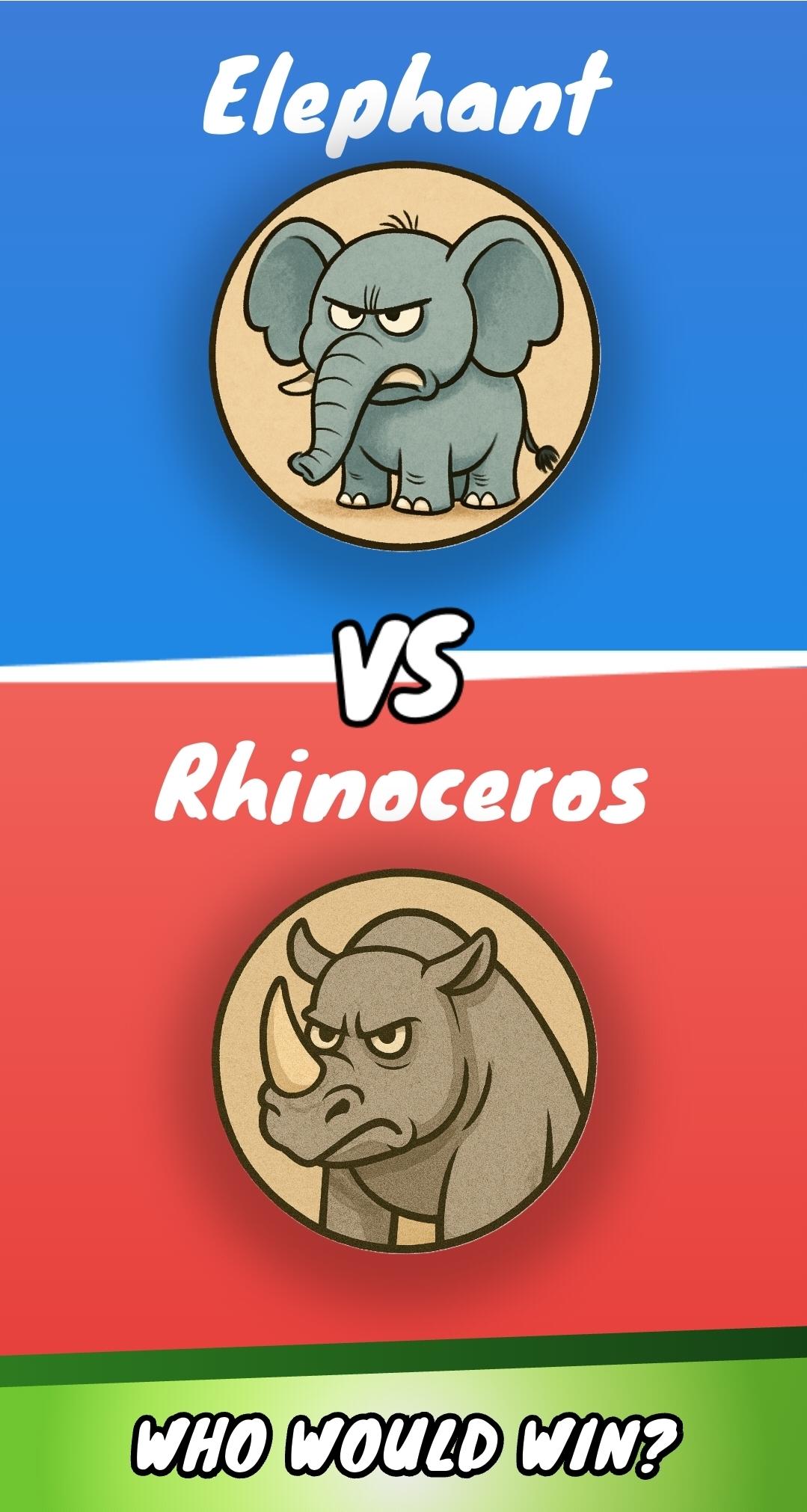 Elephant vs Rhinoceros example matchup